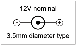 A diagram illustrating a 3.5mm power jack.