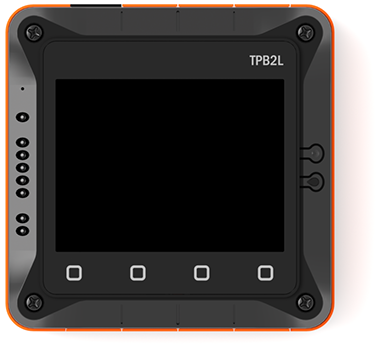 A top-down render of the Size 2 Tibbo Project Box With LCD/Keypad (TPB2L).