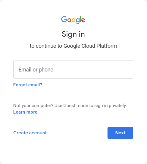 A screenshot of the Google Cloud Platform website.
