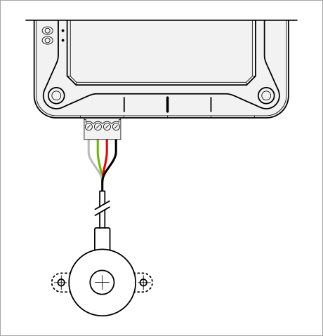 A diagram illustrating the correct wiring between a Cable Probe and TPS device.