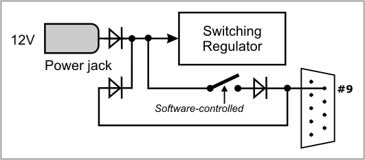 A circuit diagram of the DS1206's power connections.