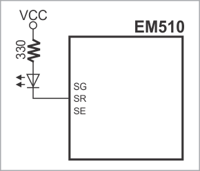 A schematic diagram of an EM510 LED line.