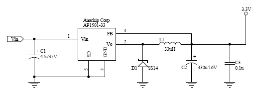 A diagram of a power supply circuit.