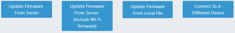 A screenshot of the BLE Firmware Updater web app.