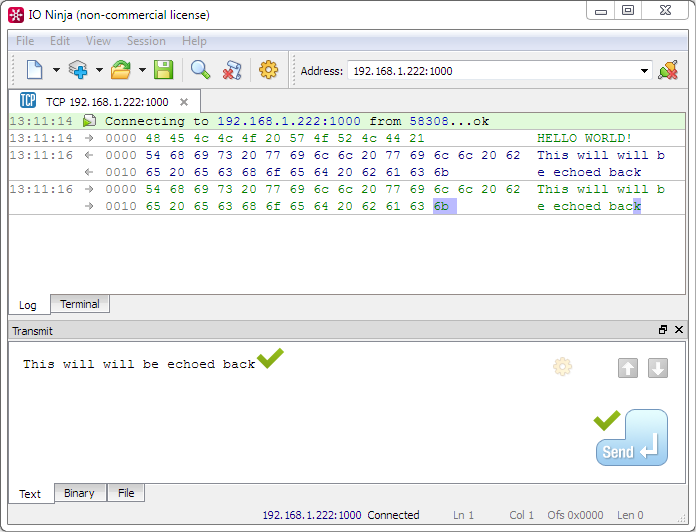 A screenshot of IO Ninja.