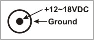 A diagram illustrating a 12V~18V power jack.