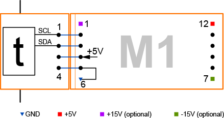 A diagram illustrating the connections between a C1 sensor module and a Tibbit #00-3.