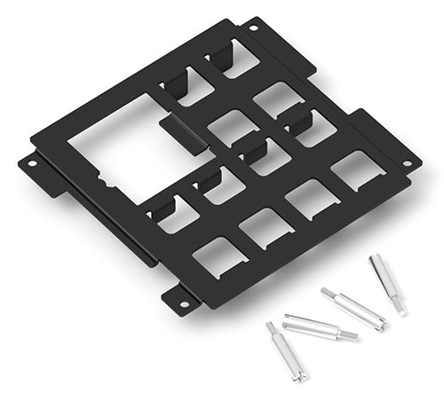 An isometric render of the TPB2's vibration protection kit parts.