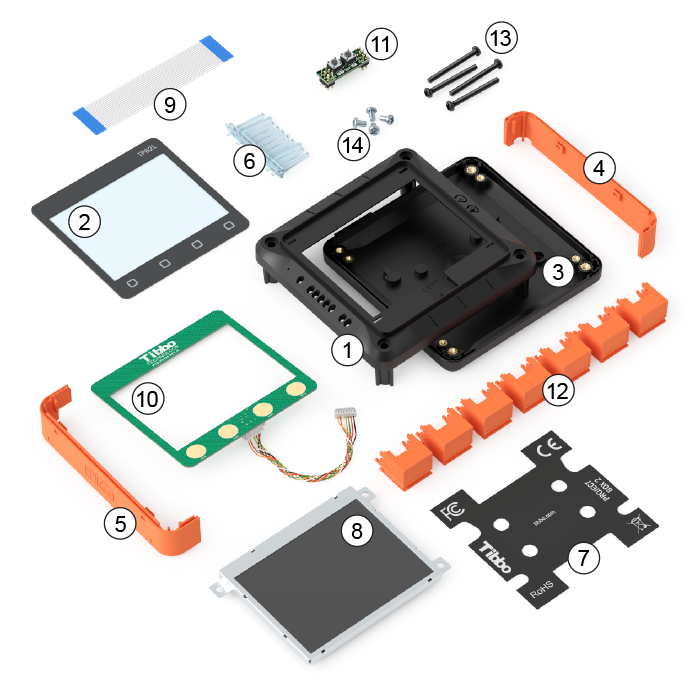A numbered isometric render of the TPB2L's parts.
