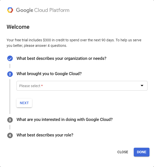A screenshot of the Google Cloud Platform website.